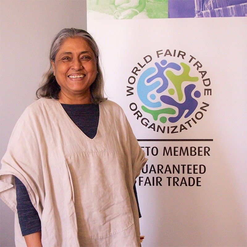 Roopa Metha, presidenta de la Organización Mundial del Comercio Justo