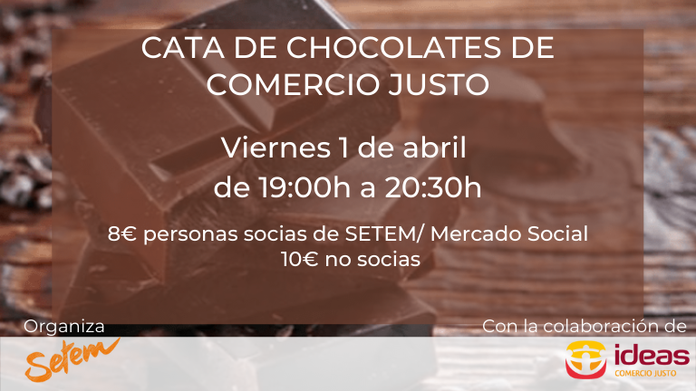 Cata de chocolates de Comercio Justo en SETEM