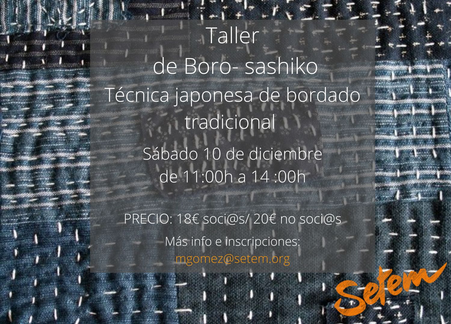 Taller de Boro Sashiko en SETEM