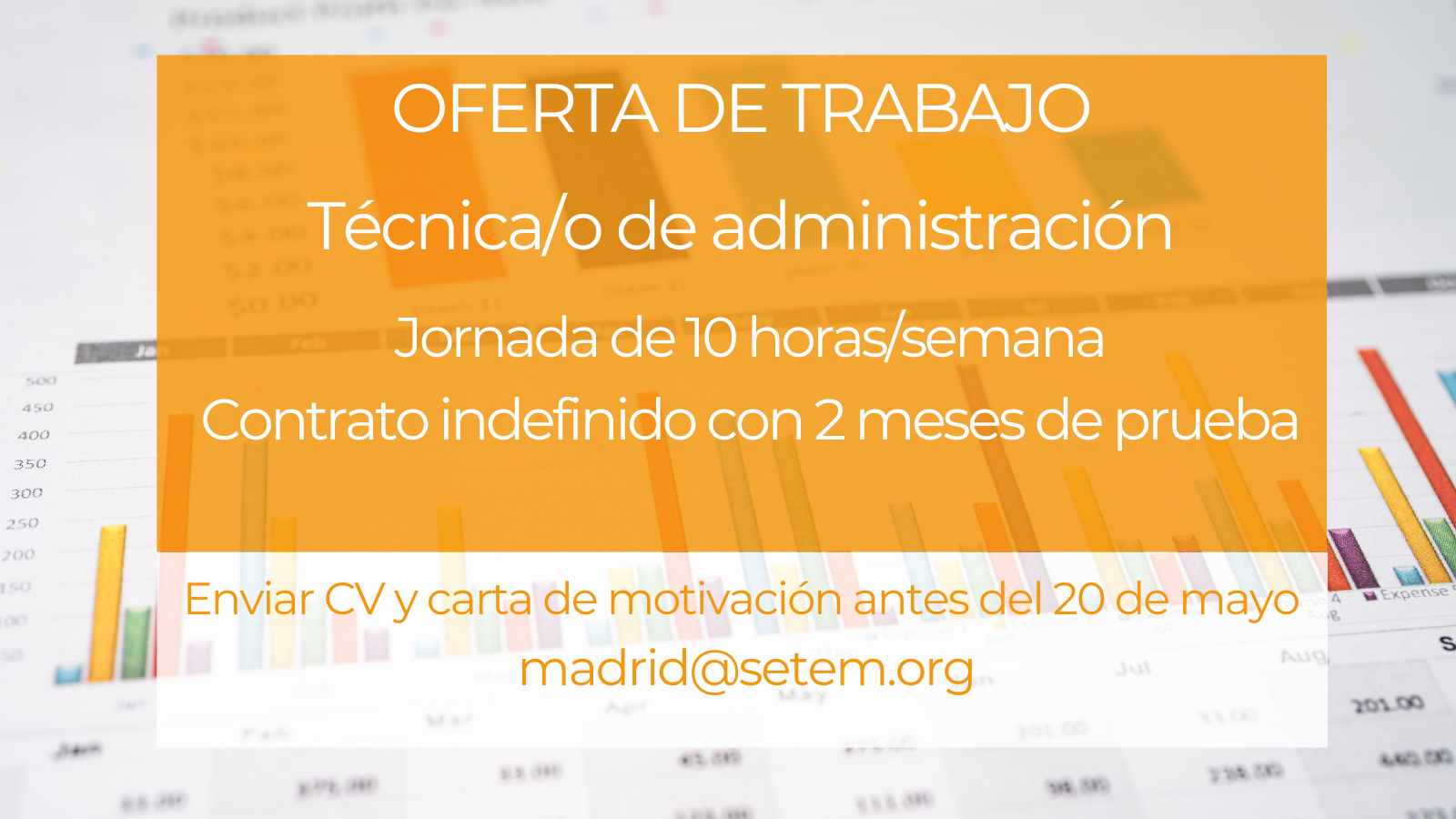 Oferta de empleo técnica/o de administración en SETEM MCM
