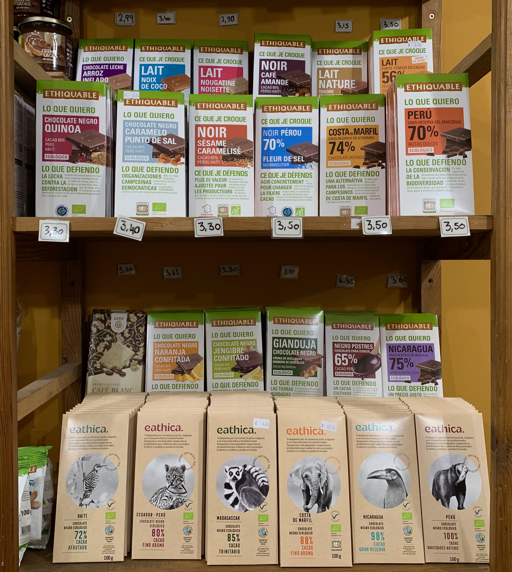 Chocolate de Comercio Justo en nuestra tienda