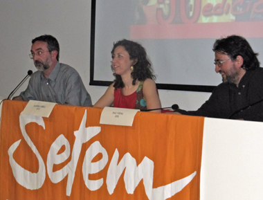 Jaume Casassas, coordinador de l'estudi; Sandra Güell i Pau Vidal (Observatori del Tercer Sector)