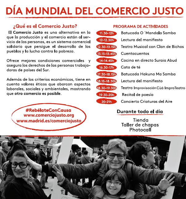 Programación del Día Mundial del Comercio Justo en Madrid. Sábado 13 de mayo