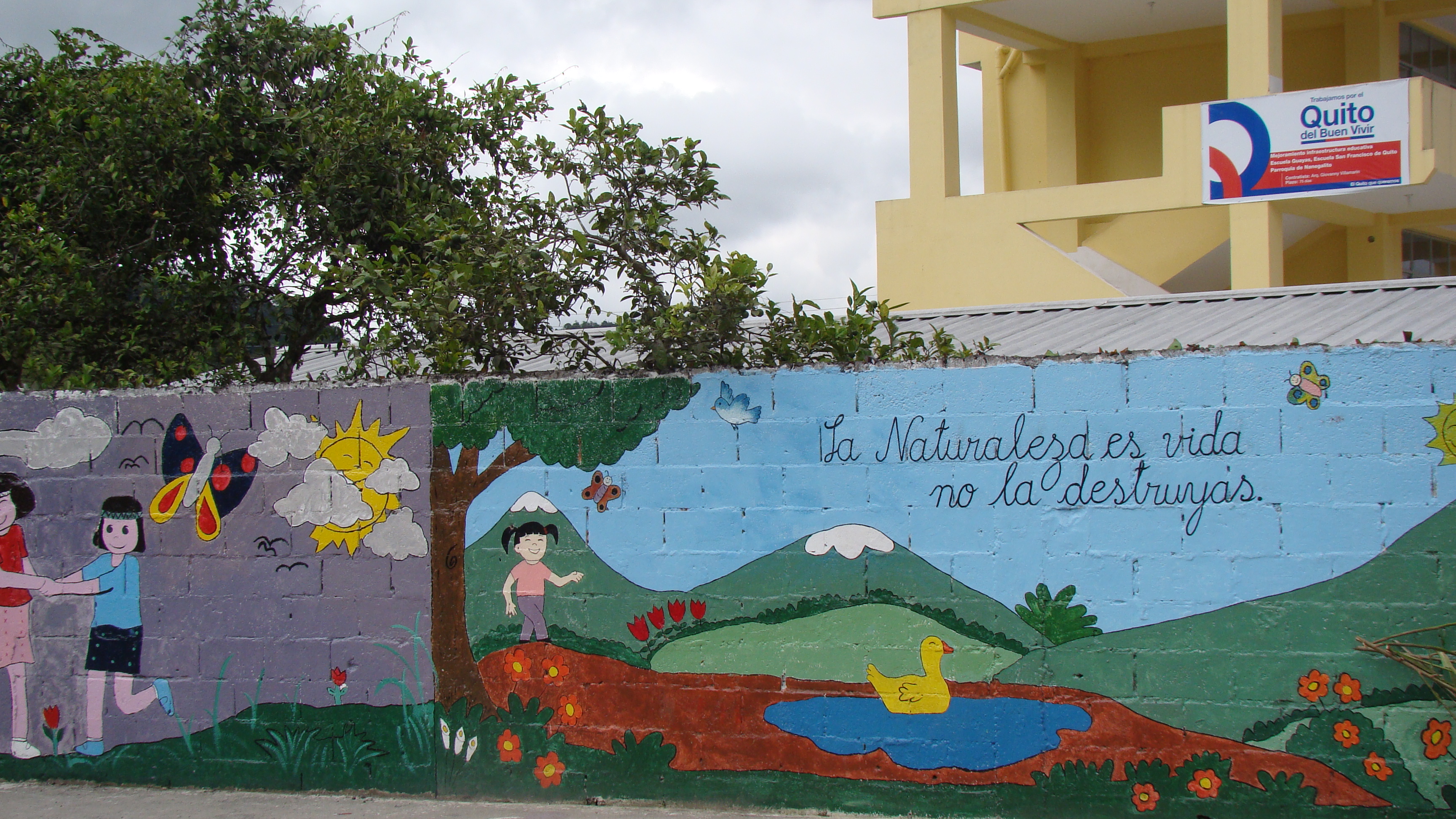 Murales realizados en las escuelas de Nanegalito.